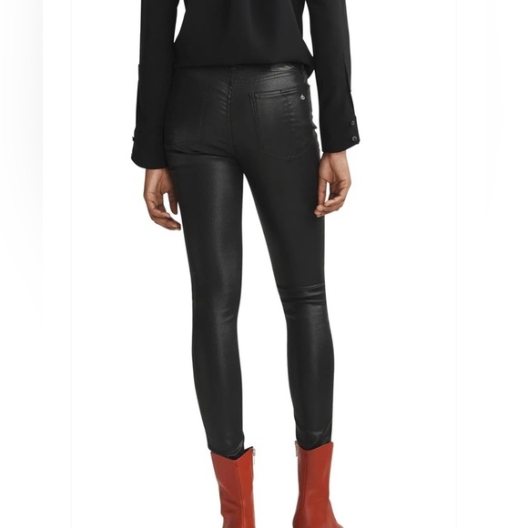 Rag & Bone Nina High Rise Women’s Skinny Jeans In Coated Black​​​​​ - Picture 8 of 15